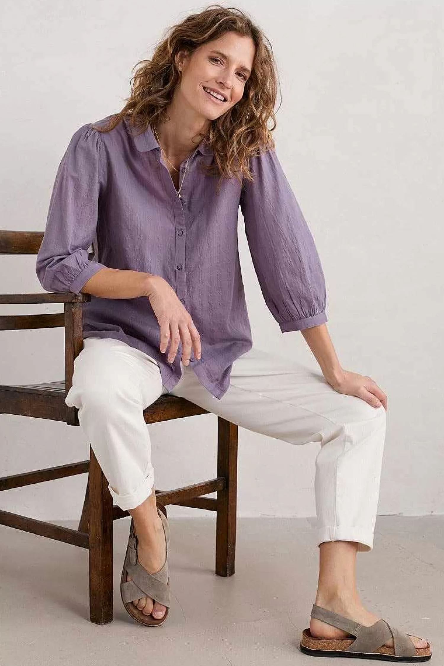 Women Seasalt Cornwall Hope Cottage Organic Cotton Check Blouse